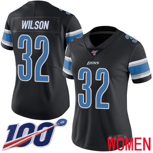 Detroit Lions Limited Black Women Tavon Wilson Jersey NFL Football #32 100th Season Rush Vapor Untouchable->detroit lions->NFL Jersey